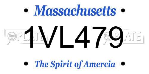 1VL479 Massachusetts License Plate