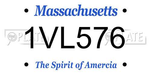 1VL576 Massachusetts License Plate