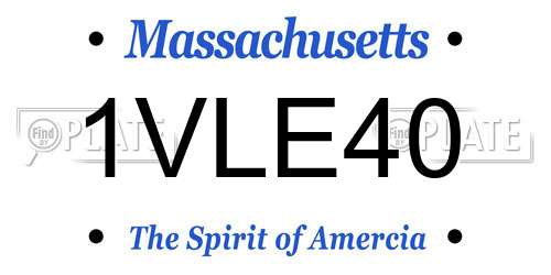 1VLE40 Massachusetts License Plate