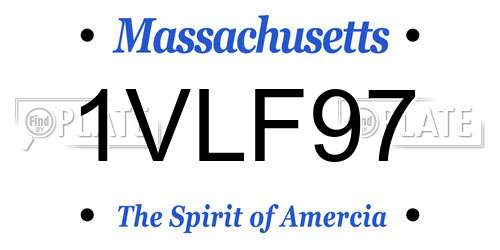 1VLF97 Massachusetts License Plate