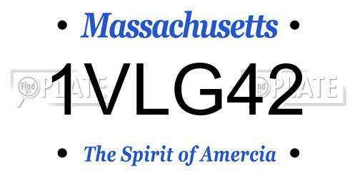1VLG42 Massachusetts License Plate