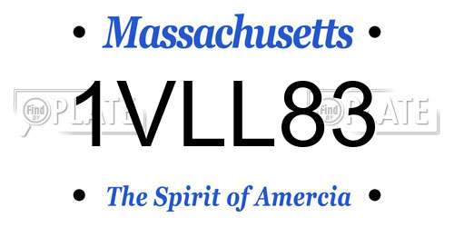 1VLL83 Massachusetts License Plate