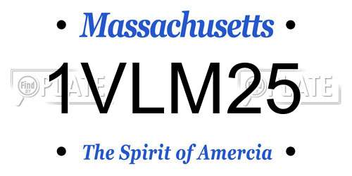 1VLM25 Massachusetts License Plate
