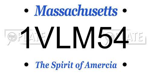 1VLM54 Massachusetts License Plate
