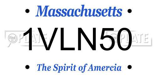 1VLN50 Massachusetts License Plate