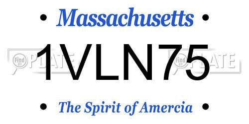 1VLN75 Massachusetts License Plate