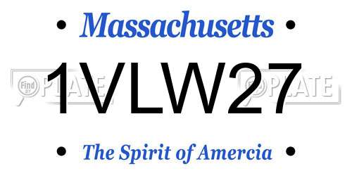 1VLW27 Massachusetts License Plate