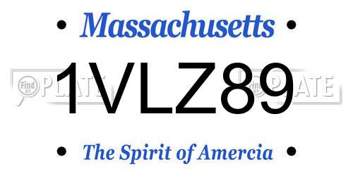 1VLZ89 Massachusetts License Plate