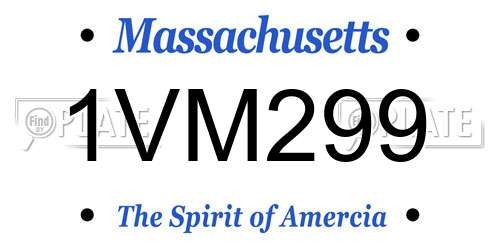 1VM299 Massachusetts License Plate