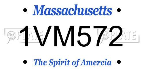1VM572 Massachusetts License Plate