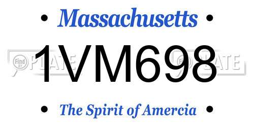 1VM698 Massachusetts License Plate