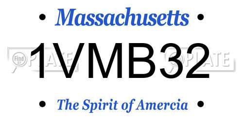 1VMB32 Massachusetts License Plate