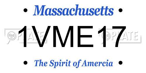 1VME17 Massachusetts License Plate