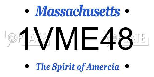 1VME48 Massachusetts License Plate