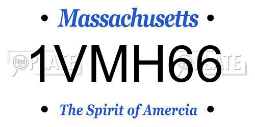 1VMH66 Massachusetts License Plate