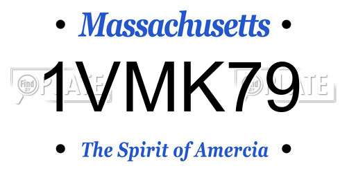 1VMK79 Massachusetts License Plate