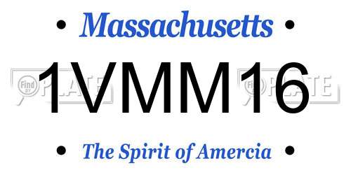 1VMM16 Massachusetts License Plate