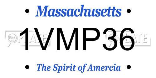 1VMP36 Massachusetts License Plate