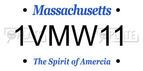 1VMW11 Massachusetts License Plate