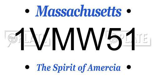 1VMW51 Massachusetts License Plate