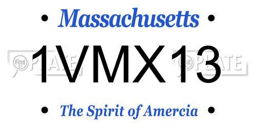 1VMX13 Massachusetts License Plate