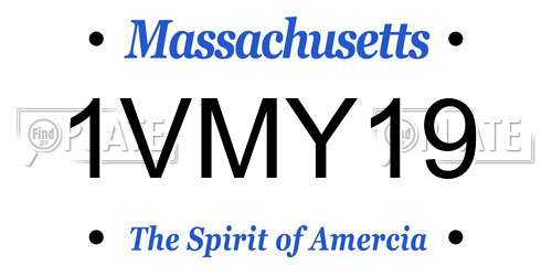 1VMY19 Massachusetts License Plate