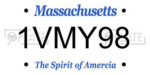 1VMY98 Massachusetts License Plate