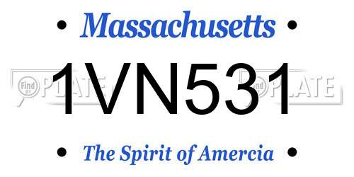 1VN531 Massachusetts License Plate