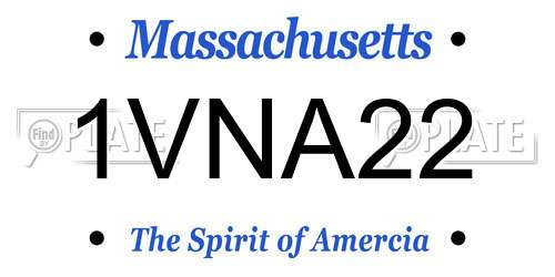 1VNA22 Massachusetts License Plate
