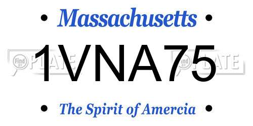 1VNA75 Massachusetts License Plate