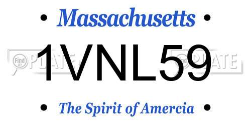 1VNL59 Massachusetts License Plate