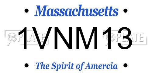 1VNM13 Massachusetts License Plate