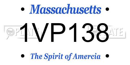 1VP138 Massachusetts License Plate