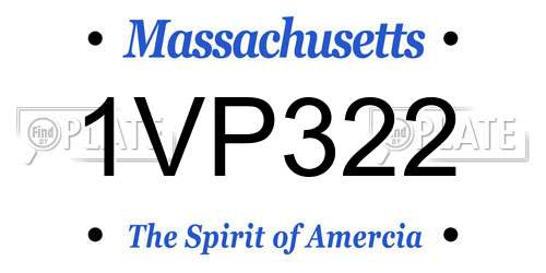 1VP322 Massachusetts License Plate