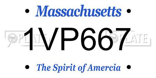 1VP667 Massachusetts License Plate