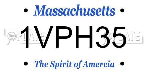 1VPH35 Massachusetts License Plate