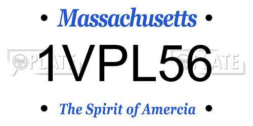 1VPL56 Massachusetts License Plate