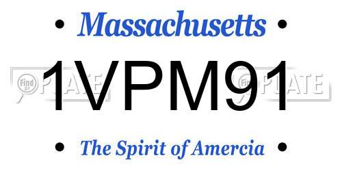 1VPM91 Massachusetts License Plate
