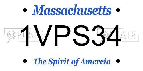 1VPS34 Massachusetts License Plate