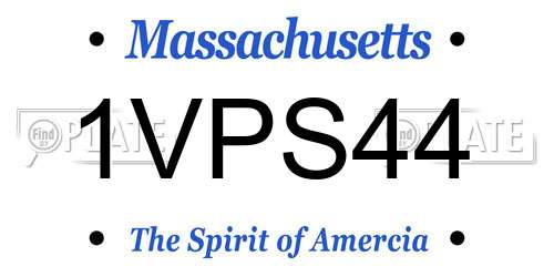1VPS44 Massachusetts License Plate