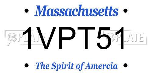 1VPT51 Massachusetts License Plate