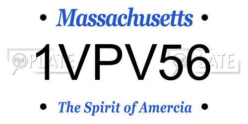 1VPV56 Massachusetts License Plate