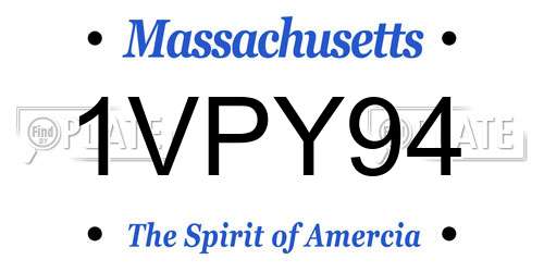 1VPY94 Massachusetts License Plate