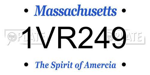 1VR249 Massachusetts License Plate