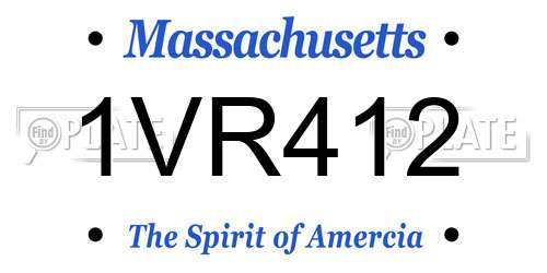 1VR412 Massachusetts License Plate