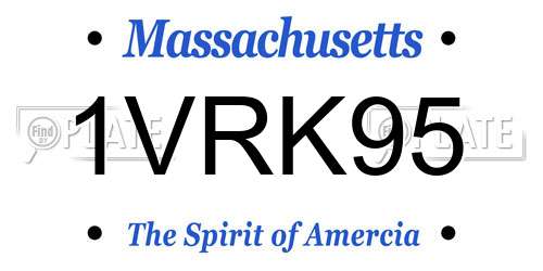 1VRK95 Massachusetts License Plate