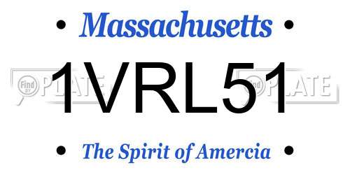 1VRL51 Massachusetts License Plate