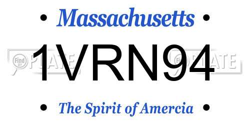 1VRN94 Massachusetts License Plate