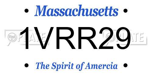 1VRR29 Massachusetts License Plate