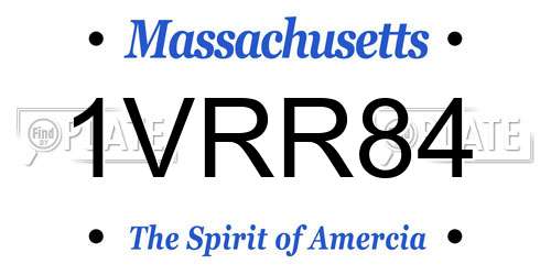 1VRR84 Massachusetts License Plate